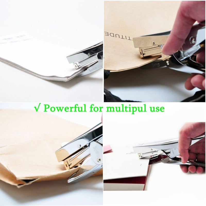 ONDY Plier Stapler Heavy Duty Office Hand Held 20-Sheet Papers Stapling Machine With 1000 Staples and Remover Tool, Silver - Image 5